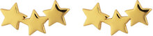 Snap Earrings Triple Star Plain Gold Accessories Jewellery Earrings Studs Gold Syster P