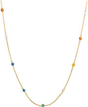 Santa Monica Multicolour Necklace Accessories Jewellery Necklaces Pearl Necklaces Gull Syster P*Betinget Tilbud