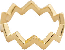 Strict Plain Zigzag Ring Gold Ring Smykker Gold Syster P