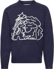 Taikan By Joshua "Frogs" Knit Sweater-Navy Designers Knitwear Round Necks Navy Taikan