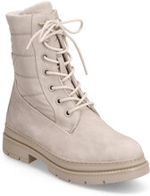 Women Boots Shoes Boots Ankle Boots Laced Boots Beige Tamaris*Betinget Tilbud