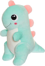 Squeezie, Sitting Dino, Pistacchio Toys Soft Toys Stuffed Animals Multi/patterned Teddykompaniet