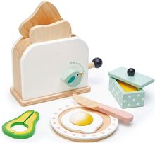 Breakfast Toaster Set Toys Toy Kitchen & Accessories Toy Food & Cakes Multi/mønstret Tender Leaf*Betinget Tilbud