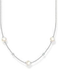 Necklace With Pearls And White St S Accessories Jewellery Necklaces Pearl Necklaces Silver Thomas Sabo