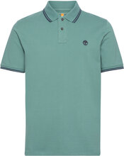 Millers River Tipped Pique Short Sleeve Polo Sea Pine Designers Polos Short-sleeved Blue Timberland
