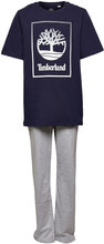T-Shirt + Pant Set Pyjamas Sett Multi/mønstret Timberland*Betinget Tilbud