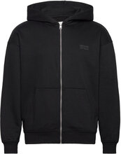 Relaxed Printed Hoodie Jacket Tops Sweatshirts & Hoodies Hoodies Black Tom Tailor