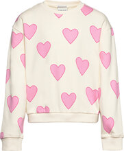 Heart Printed Sweatshirt Sweat-shirt Genser Multi/mønstret Tom Tailor*Betinget Tilbud