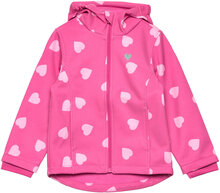 Softshell Printed Heart Jacket Outerwear Softshells Softshell Jackets Pink Tom Tailor