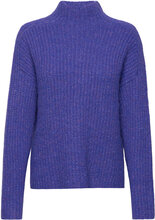 Knit Pullover Mock-Neck Tops Knitwear Jumpers Blue Tom Tailor