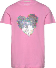 Detailed Artwork T-Shirt Tops T-Kortærmet Skjorte Pink Tom Tailor
