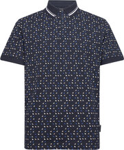Allover Printed Polo Tops Polos Short-sleeved Navy Tom Tailor