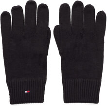 Essential Flag Knitted Gloves Accessories Gloves Finger Gloves Svart Tommy Hilfiger*Betinget Tilbud