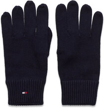 Essential Flag Knitted Gloves Accessories Gloves Finger Gloves Blå Tommy Hilfiger*Betinget Tilbud