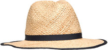 Beach Summer Straw Fedora Hat Accessories Headwear Straw Hats Beige Tommy Hilfiger