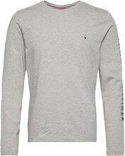 Tommy Logo Long Sleeve Tee Tops T-shirts Long-sleeved Grey Tommy Hilfiger