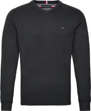 Pima Org Ctn Cashmere V Neck Strikkegenser V-krage Svart Tommy Hilfiger*Betinget Tilbud