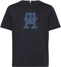 Monogram Applique Tee T-shirts Short-sleeved Marineblå Tommy Hilfiger*Betinget Tilbud