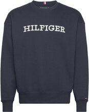 Monotype Embro Sweatshirt Tops Sweatshirts & Hoodies Sweatshirts Navy Tommy Hilfiger