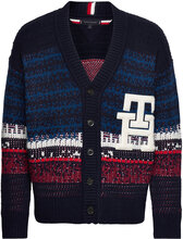 Ombre Textured Stripe Cardi Tops Knitwear Cardigans Navy Tommy Hilfiger
