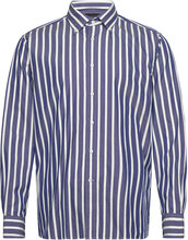 Dc Oxford Stripe Rf Shirt Tops Shirts Casual Navy Tommy Hilfiger