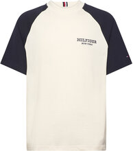 Monotype Raglan Colorblock Tee Tops T-Kortærmet Skjorte Cream Tommy Hilfiger