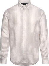 Dc Bold Linen Stripe Shirt Tops Shirts Linen Shirts Beige Tommy Hilfiger