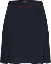 Vis Crepe Solid Short Skirt Kort Nederdel Navy Tommy Hilfiger