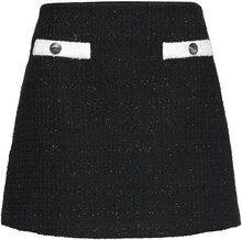 Tweed Mini Skirt Kort Nederdel Black Tommy Hilfiger