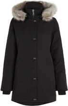 Padded Parka With Fur Outerwear Parka Coats Black Tommy Hilfiger