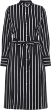 Argyle Stripe Midi Shirt Dress Dresses Shirt Dresses Svart Tommy Hilfiger*Betinget Tilbud