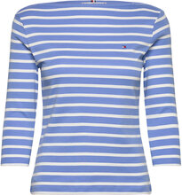 New Cody Slim Boat-Nk 3/4Slv Tops T-shirts & Tops Long-sleeved Blue Tommy Hilfiger