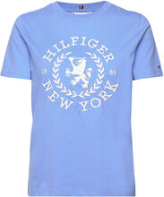 Reg Crest C-Nk Tee Ss Tops T-shirts & Tops Short-sleeved Blue Tommy Hilfiger
