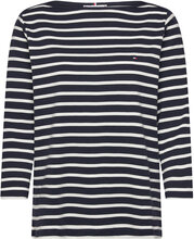 Crv New Cody Slim Boat-Nk 3/4Slv T-shirts & Tops Long-sleeved Marineblå Tommy Hilfiger*Betinget Tilbud