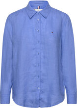 Linen Relaxed Shirt Ls Tops Shirts Linen Shirts Blue Tommy Hilfiger