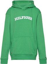 Hilfiger Arched Hoodie Tops Sweatshirts & Hoodies Hoodies Green Tommy Hilfiger