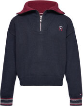 Monogram Half Zip-Up Sweater Sweat-shirt Genser Blå Tommy Hilfiger*Betinget Tilbud