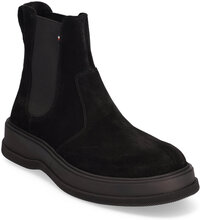 Th Everyday Core Suede Chelsea Stövletter Chelsea Boot Black Tommy Hilfiger