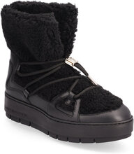 Tommy Teddy Snowboot Shoes Boots Ankle Boots Ankle Boots Flat Heel Black Tommy Hilfiger