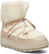 Tommy Teddy Snowboot Shoes Boots Ankle Boots Ankle Boots Flat Heel White Tommy Hilfiger