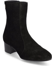 Th Feminine City Suede Bootie Shoes Boots Ankle Boots Ankle Boots With Heel Black Tommy Hilfiger