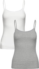 2 Pack Cami With Lace Tops T-shirts & Tops Sleeveless Grey Tommy Hilfiger