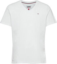 Tjm Original Jersey V Neck Tee Tops T-Kortærmet Skjorte White Tommy Jeans