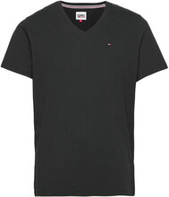Tjm Original Jersey V Neck Tee T-shirts Short-sleeved Svart Tommy Jeans*Betinget Tilbud