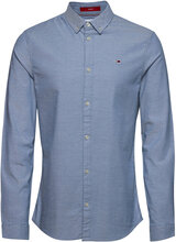 Tjm Slim Stretch Oxford Shirt Skjorte Uformell Blå Tommy Jeans*Betinget Tilbud