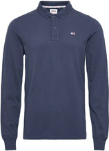 Tjm Slim Solid Ls Polo Polos Long-sleeved Marineblå Tommy Jeans*Betinget Tilbud