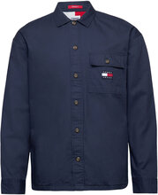 Tjm Classic Solid Overshirt Tops Overshirts Navy Tommy Jeans