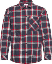 Tjm Padded Check Overshirt Tops Overshirts Navy Tommy Jeans