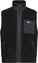 Tjm Mix Media Sherpa Vest Vest Black Tommy Jeans