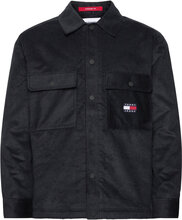 Tjm Sherpa Lined Cord Overshirt Tops Overshirts Black Tommy Jeans